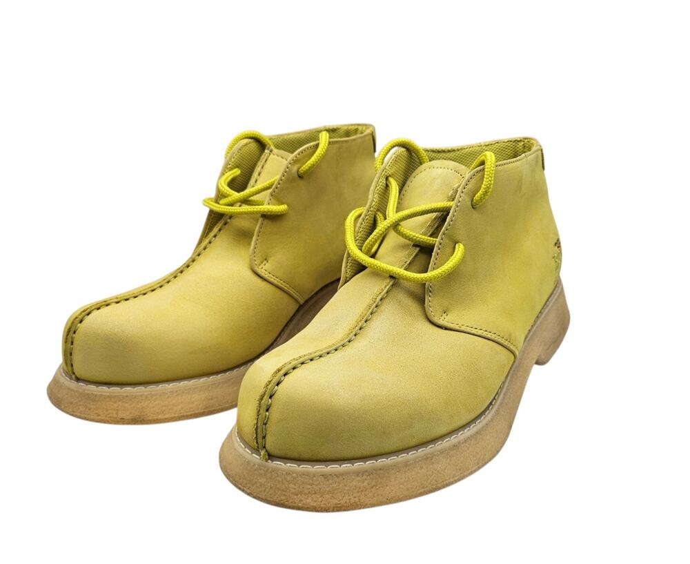 Bob Marley Reggae Leather Wallabee Style Lime Green Chukka Boots Music Sz 10